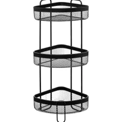 5Five Étagère d'angle 3 niveaux Métal noir Mayaj -