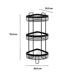 5Five Étagère d'angle 3 niveaux Métal noir Mayaj -