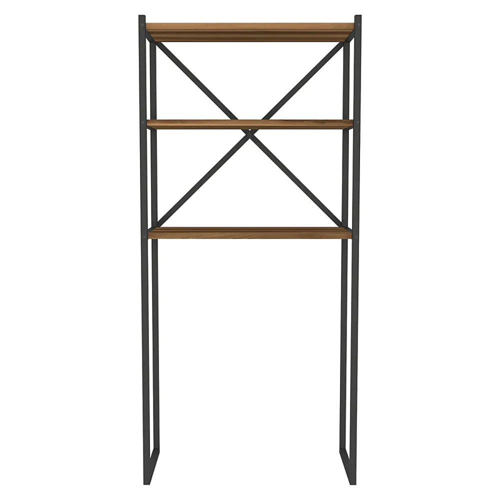 Etagère Salle De Bains|[En.Casa] Étagère de salle de bain Askersund 160 x 66 x 34 cm effet noyer en.casa