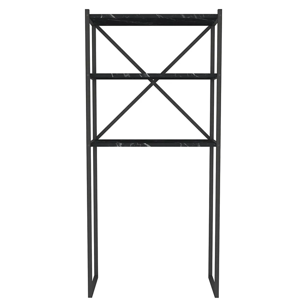 Etagère Salle De Bains|[En.Casa] Étagère de salle de bain Askersund 160 x 66 x 34 cm marbre noir en.casa