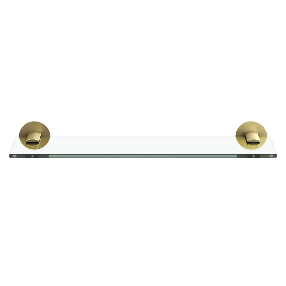 Etagère Salle De Bains|GoodHome Étagère de salle de bain en verre et acier inoxydable or H.40 cm Cavally