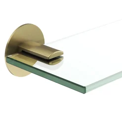 Etagère Salle De Bains|GoodHome Étagère de salle de bain en verre et acier inoxydable or H.40 cm Cavally