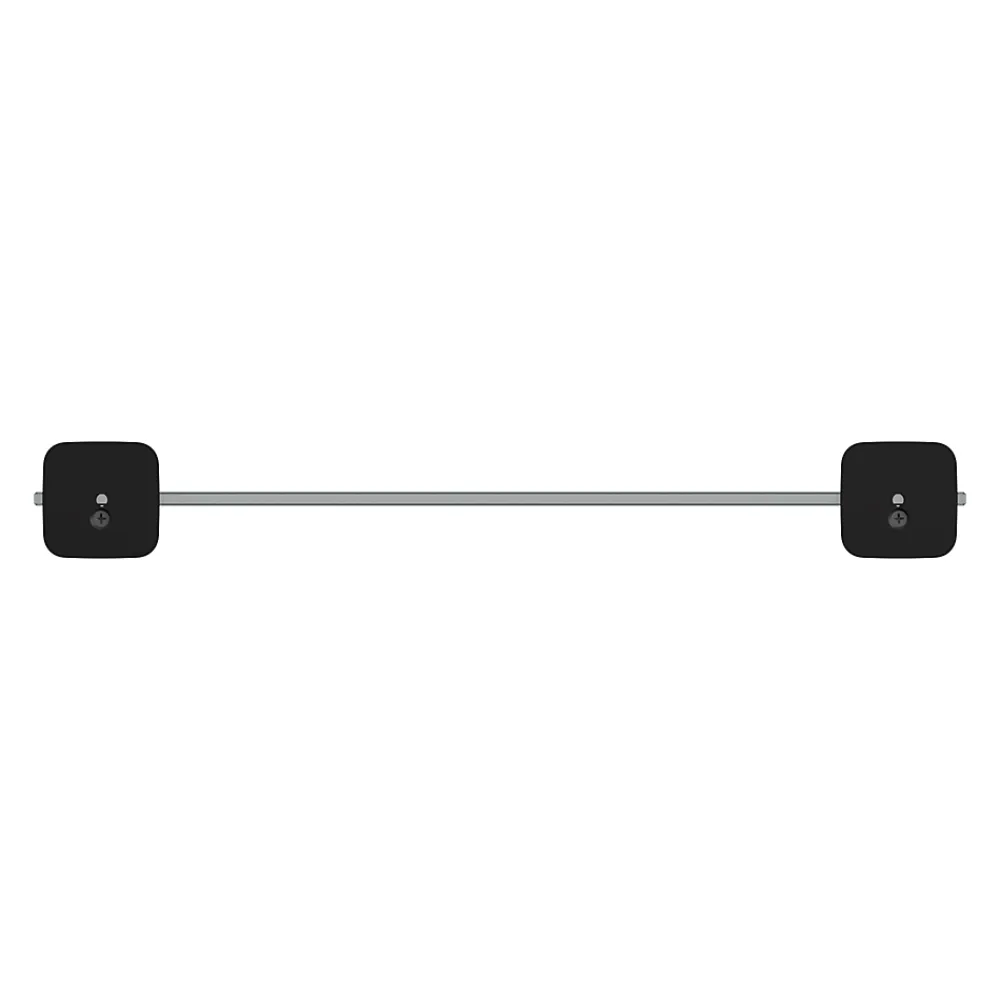 GoodHome Étagère de salle de bain en verre et acier inoxydable noir H.40 cm Teesta