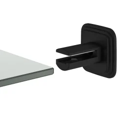 GoodHome Étagère de salle de bain en verre et acier inoxydable noir H.40 cm Teesta