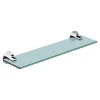 GoodHome Étagère de salle de bain en verre et acier inoxydable chromé H.40 cm Cavally