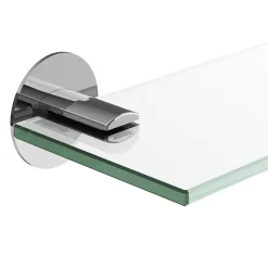 GoodHome Étagère de salle de bain en verre et acier inoxydable chromé H.40 cm Cavally