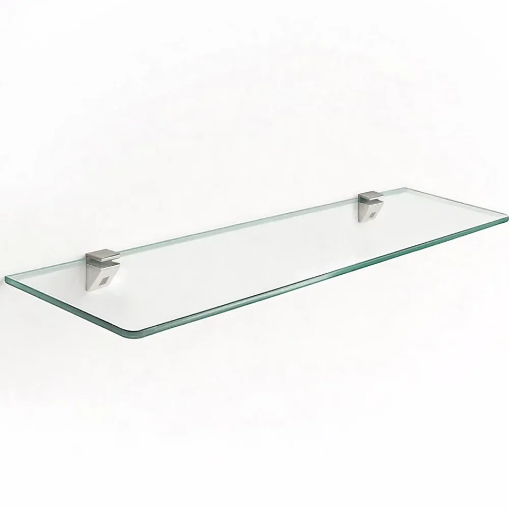 Tulup Étagère De Salle 90x13 cm Au-Dessus Du Lavabo Avec Supports En Métal Chromé