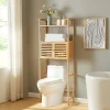 Etagère Salle De Bains|[En.Casa] Étagère de toilette Haugesund bambou 158 x 60 x 26 cm naturel en.casa