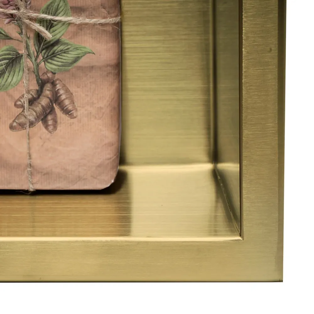 Etagère Salle De Bains|Rea ÉTAGÈRE D'ENCASTREMENT POUR SALLE DE BAINS 7 30X30X10 BRUSH GOLD