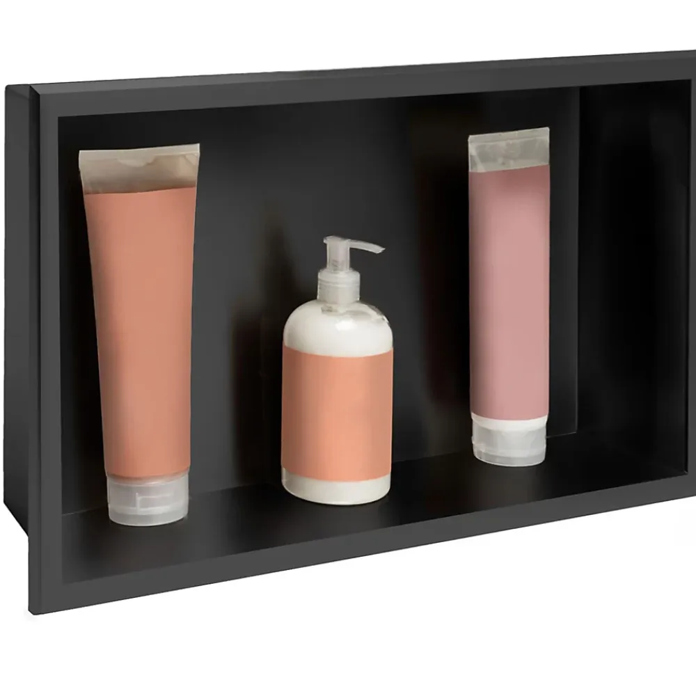 Etagère Salle De Bains|Rea ÉTAGÈRE D'ENCASTREMENT POUR SALLE DE BAINS 5 30X45X10 BLACK