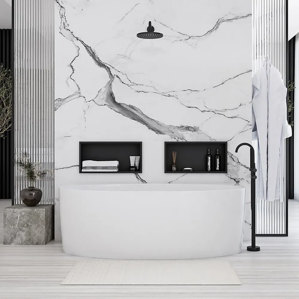 Etagère Salle De Bains|Rea ÉTAGÈRE D'ENCASTREMENT POUR SALLE DE BAINS 5 30X45X10 BLACK