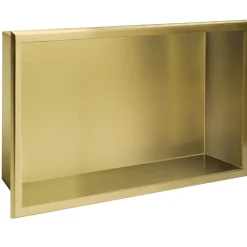 Etagère Salle De Bains|Rea ÉTAGÈRE D'ENCASTREMENT POUR SALLE DE BAINS 8 30X45X10 BRUSH GOLD