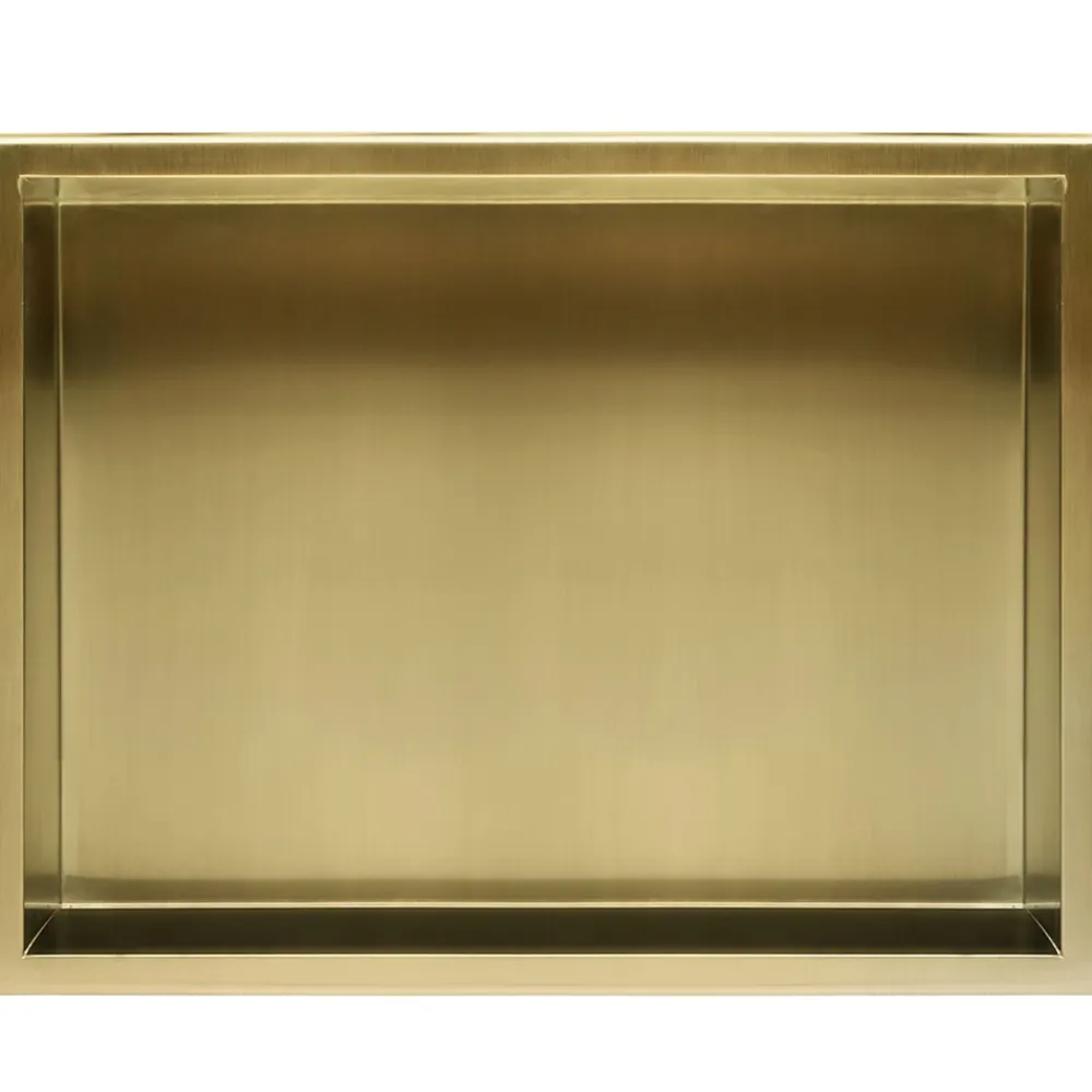 Etagère Salle De Bains|Rea ÉTAGÈRE D'ENCASTREMENT POUR SALLE DE BAINS 8 30X45X10 BRUSH GOLD