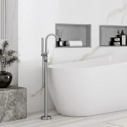 Etagère Salle De Bains|Rea ÉTAGÈRE D'ENCASTREMENT POUR SALLE DE BAINS 2 30X45X10 BRUSH STEEL