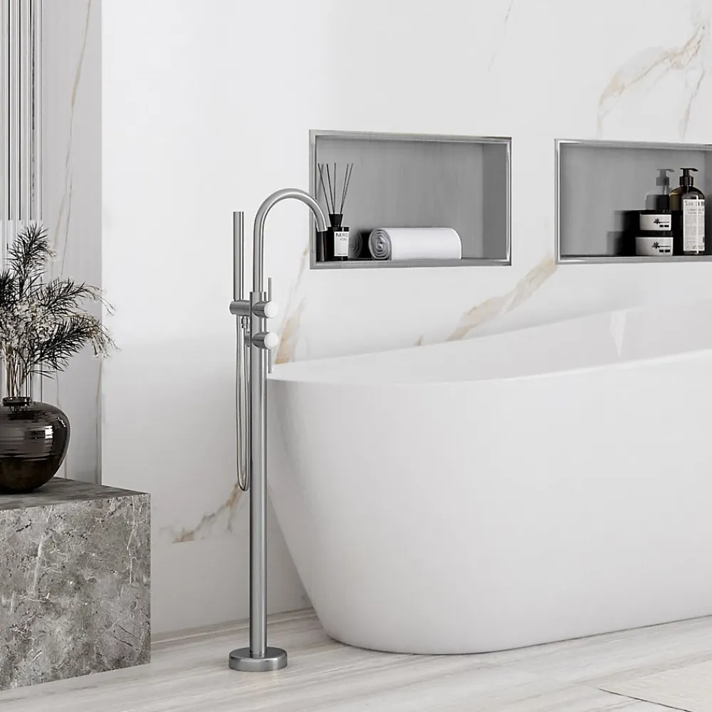 Etagère Salle De Bains|Rea ÉTAGÈRE D'ENCASTREMENT POUR SALLE DE BAINS 2 30X45X10 BRUSH STEEL