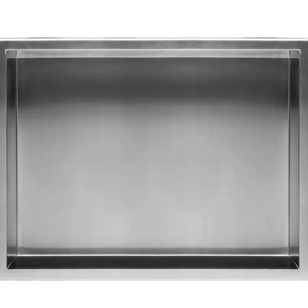 Etagère Salle De Bains|Rea ÉTAGÈRE D'ENCASTREMENT POUR SALLE DE BAINS 2 30X45X10 BRUSH STEEL