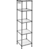 Etagère Salle De Bains|Calicosy Étagère en métal noir avec grille de rangement modulable - L30 x H121 cm