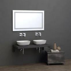 Plan De Travail Salle De Bains|Kiamami Valentina Étagère Grise En Bois Pour Lavabo Sur Pied 60 Cm - Valentina