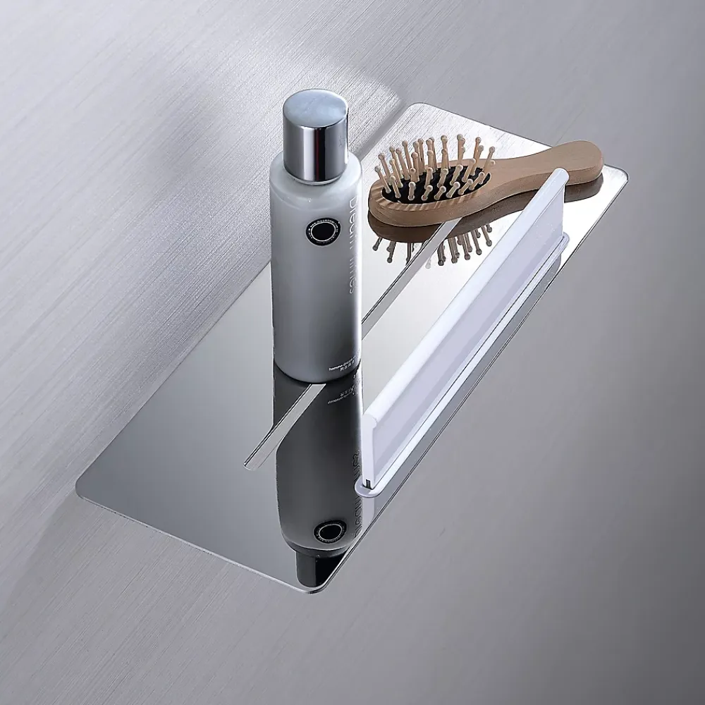Meuble De Salle De Bains Faible Profondeur|Bernstein Étagère murale de Salle de bain douche et bain avec raclette de douche intégrée - DA603 - Chrome
