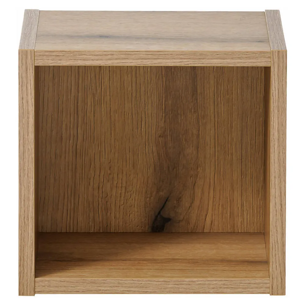 [En.Casa] Étagère murale de salle de bain Newport 27 x 25 x 21 cm effet chêne en.casa