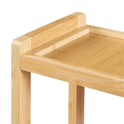 Etagère Salle De Bains|Meuble De Salle De Bains Faible Profondeur|[En.Casa] Étagère murale pour salle de bain Höör bambou 42 x 37 x 17 cm naturel en.casa