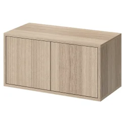 GoodHome Étagère murale rectangulaire avec portes Rigga effet chêne L. 60 cm