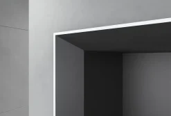 Bernstein Étagère murale suspendue carré design en MDF, résistant à l'humidité, laqué 7 fois - 32x32x17,7cm - ARCTIC 320 - Blanc mat