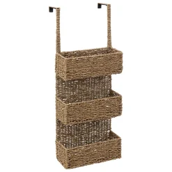 Etagère Salle De Bains|5Five Étagère porte "Vannerie" 3 paniers en roseau naturel - Marron-