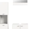 Meuble Sous Lavabo|Chb Collection Tambo - Ensemble de 3 meubles de salle de bains (L/H/P : 102x186x33 cm) en mélaminé blanc, vasque non incluse