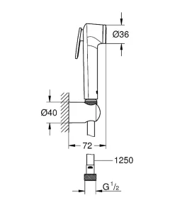 Bidet|Grohe Tempesta-F Trigger Spray 30 Support de douche mural 1 jet, Chromé (27513001)