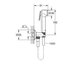 Bidet|Grohe Tempesta-F Trigger Spray 30 Ensemble avec robinet d'arrêt 1 jet, chromé (26358000)