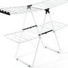 Giantex étendoir à Linge à 2 Niveaux,avec Barre de Support Réglable,26 Pinces,Cintre à Linge Pliable,Gain de Place et Collapsible