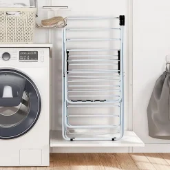 Giantex étendoir à Linge à 2 Niveaux,avec Barre de Support Réglable,26 Pinces,Cintre à Linge Pliable,Gain de Place et Collapsible