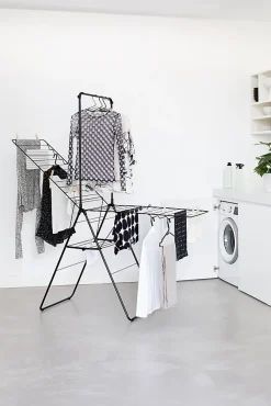 Etendoir À Linge|Brabantia Étendoir à linge 25 m Hangon avec portant à cintre coloris noir