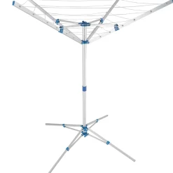 Etendoir À Linge|Tectake Étendoir à linge avec pied en Aluminium Pliable 102 x 102 x 160 cm gris