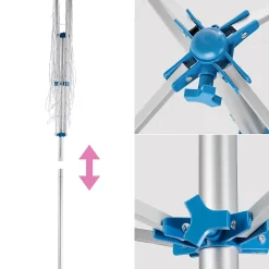 Tectake Étendoir à linge en aluminium à poignées pliables gris