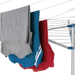 Tectake Étendoir à linge en aluminium à poignées pliables gris