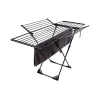 Kitchen Move Étendoir à linge pliable 27 m d'étendage avec 4 ailes, noir sur roulettes, Umea