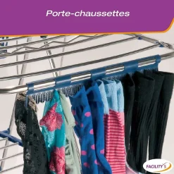 Facility'S Étendoir à linge pliable avec porte cintres