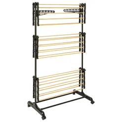 5five Simply Smart Étendoir à linge tour 3 niveaux noir et effet bois l.78 x H.150 x P.67 cm, Bara