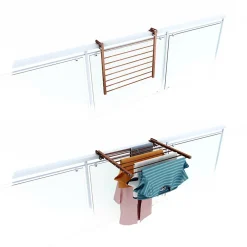 Etendoir À Linge|Foxydry Étendoir corten pliable pour balcon 62x63x8 cm Duo
