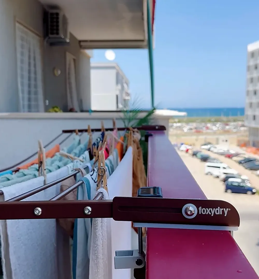 Etendoir À Linge|Foxydry Étendoir corten pliable pour balcon 62x63x8 cm Duo