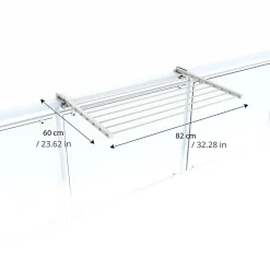 Foxydry Étendoir extérieur blanc rabattable alu 82x63x8 cm Duo