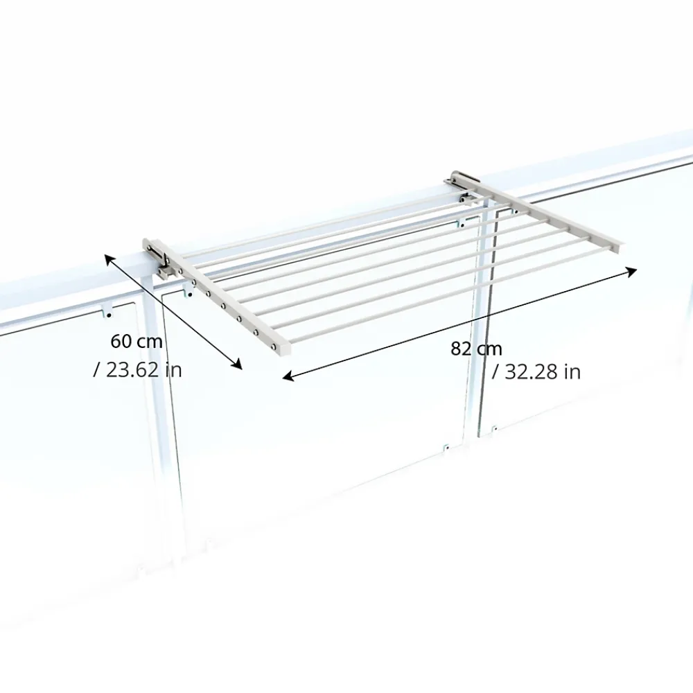Foxydry Étendoir extérieur blanc rabattable alu 82x63x8 cm Duo