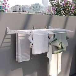 Etendoir À Linge|Foxydry Étendoir mural alu blanc bas 60x50x10cm Fold Down 60