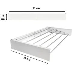 Foxydry Étendoir mural blanc alu 71x35x13cm rétractable Hide 70