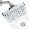Pommeau De Douche, Flexible Et Barre De Douche|Deko Tete de Douche Pluie Anti Calcaire, 15CM Tete de Douche Haute Pression, Pommeau de Douche Fixe, Pommeau Carré Universelle