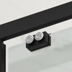 Swiss Aqua Technologies TEX BB Porte de douche 110x195cm coulissante anticalcaire avec profilés noir mat (SATTEXDBB110CT-SET)