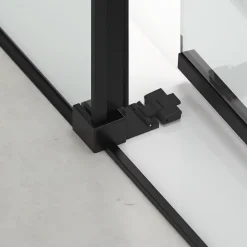 Swiss Aqua Technologies TEX BB Porte de douche 110x195cm coulissante anticalcaire avec profilés noir mat (SATTEXDBB110CT-SET)