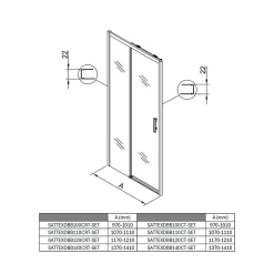 Swiss Aqua Technologies TEX BB Porte de douche 110x195cm coulissante anticalcaire avec profilés noir mat (SATTEXDBB110CT-SET)